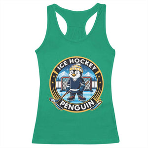 Funny Penguin Hockey Player Racerback Tank Top Sports Fan Gift TS12 Irish Green Print Your Wear