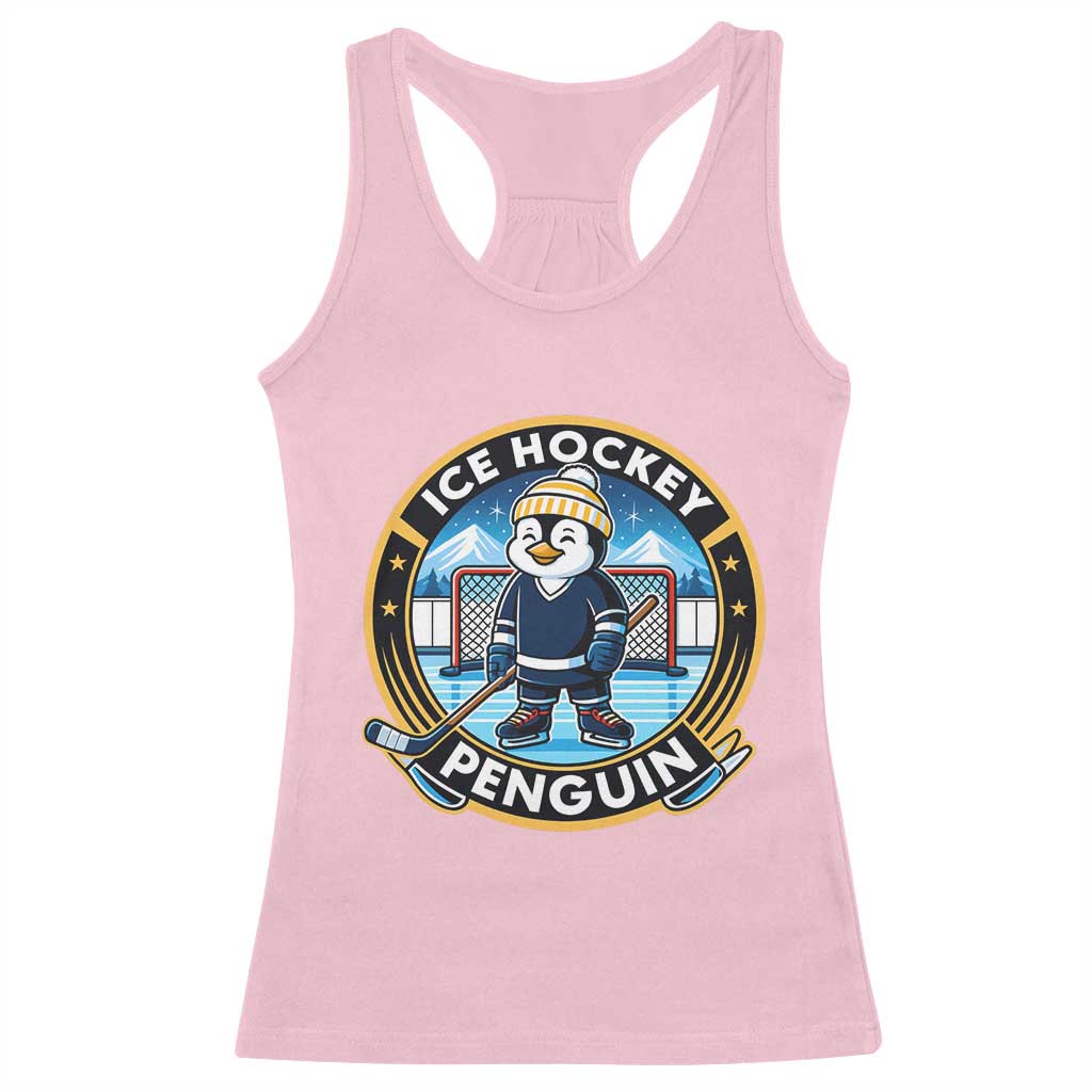 Funny Penguin Hockey Player Racerback Tank Top Sports Fan Gift TS12 Light Pink Print Your Wear