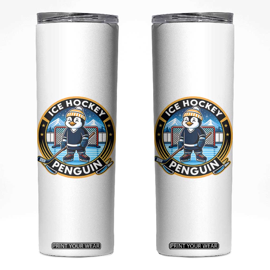 Funny Penguin Hockey Player Skinny Tumbler Sports Fan Gift TS12 White Print Your Wear