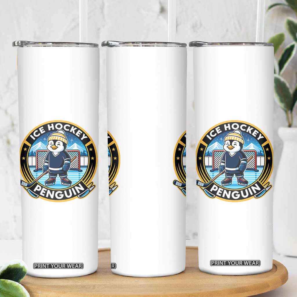Funny Penguin Hockey Player Skinny Tumbler Sports Fan Gift TS12 Print Your Wear