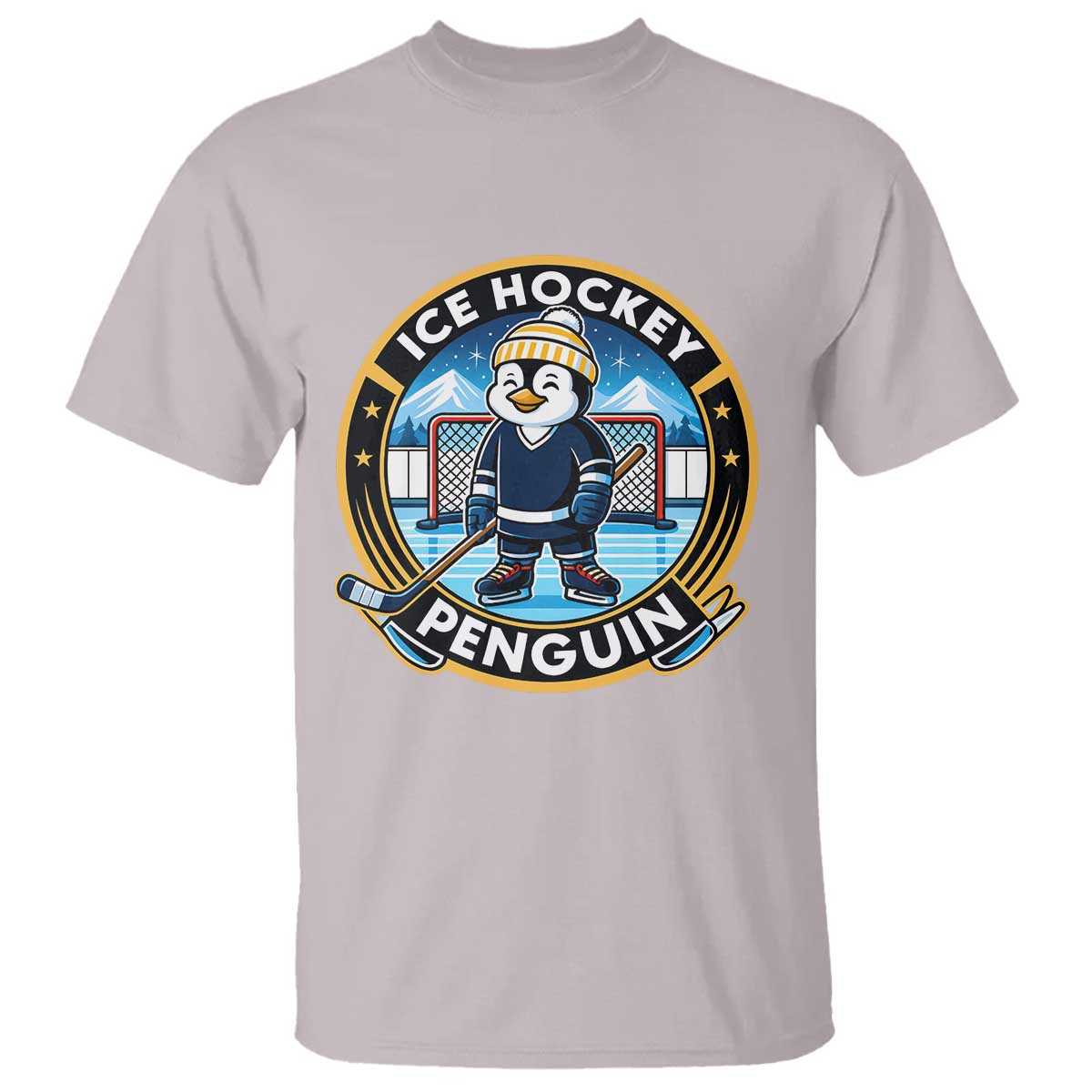 Funny Penguin Hockey Player T Shirt Sports Fan Gift TS12 Ice Gray Print Your Wear