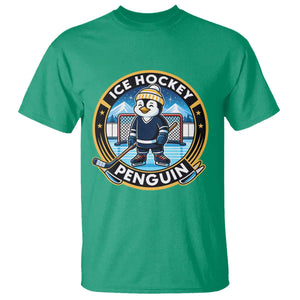 Funny Penguin Hockey Player T Shirt Sports Fan Gift TS12 Irish Green Print Your Wear