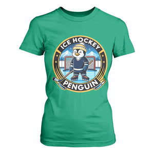 Funny Penguin Hockey Player T Shirt For Women Sports Fan Gift TS12 Irish Green Print Your Wear