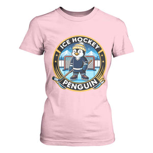 Funny Penguin Hockey Player T Shirt For Women Sports Fan Gift TS12 Light Pink Print Your Wear