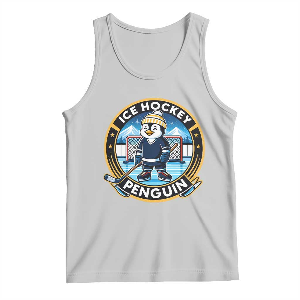Funny Penguin Hockey Player Tank Top Sports Fan Gift TS12 Ash Print Your Wear