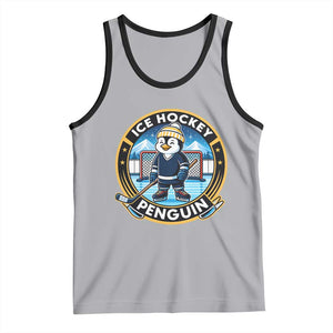 Funny Penguin Hockey Player Tank Top Sports Fan Gift TS12 Athletic Heather Black Print Your Wear