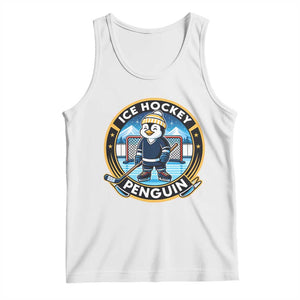Funny Penguin Hockey Player Tank Top Sports Fan Gift TS12 White Print Your Wear