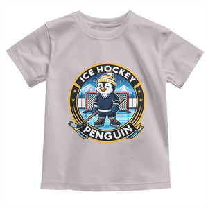 Funny Penguin Hockey Player Toddler T Shirt Sports Fan Gift TS12 Ice Gray Print Your Wear