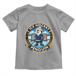 Funny Penguin Hockey Player Toddler T Shirt Sports Fan Gift TS12 Sport Gray Print Your Wear