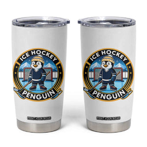 Funny Penguin Hockey Player Tumbler Cup Sports Fan Gift TS12 White Print Your Wear