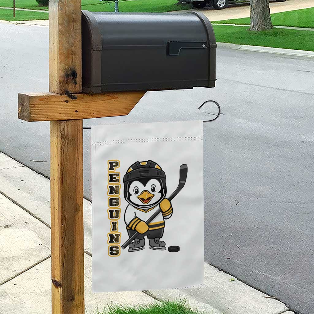 Funny Penguin Playing Ice Hockey Garden Flag Gift For Kids TS12 Print Your Wear