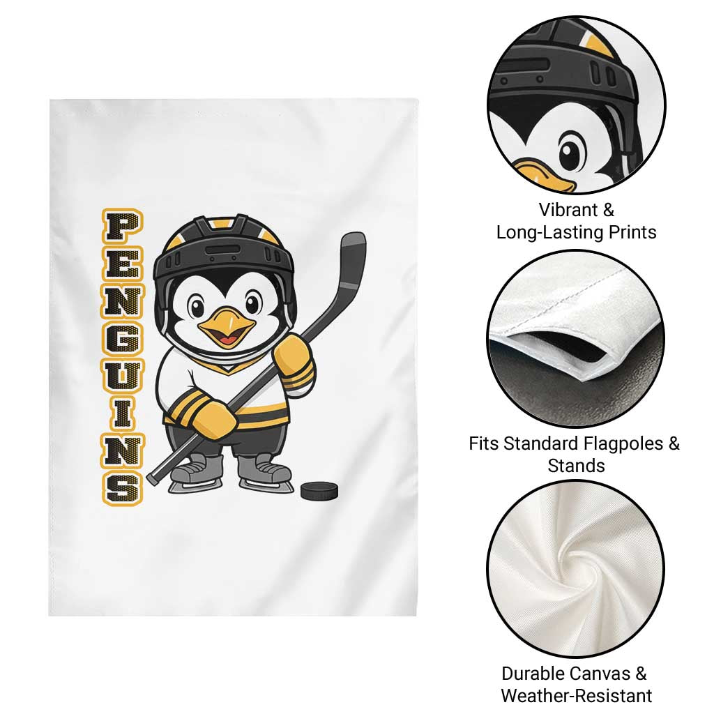 Funny Penguin Playing Ice Hockey Garden Flag Gift For Kids TS12 Print Your Wear