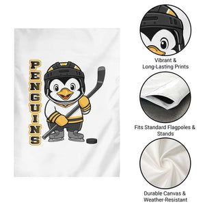 Funny Penguin Playing Ice Hockey Garden Flag Gift For Kids TS12 Print Your Wear