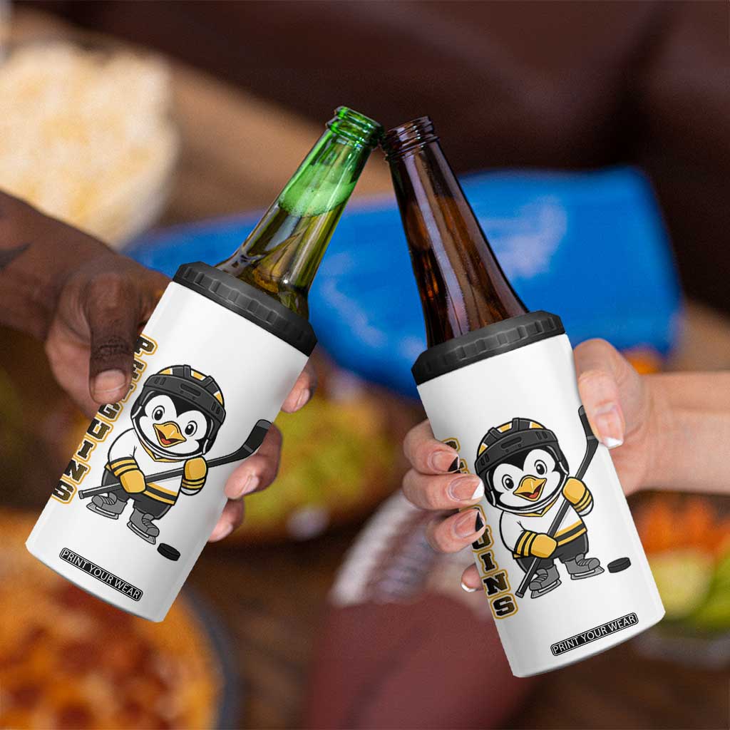 Funny Penguin Playing Ice Hockey 4 in 1 Can Cooler Tumbler Gift For Kids TS12 Print Your Wear