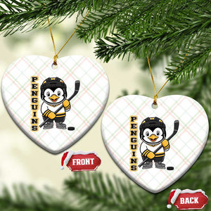 Funny Penguin Playing Ice Hockey Ceramic Ornament Gift For Kids TS12 Print Your Wear