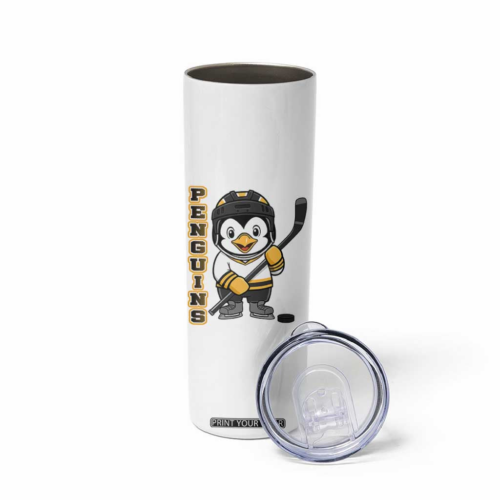 Funny Penguin Playing Ice Hockey Skinny Tumbler Gift For Kids TS12 Print Your Wear