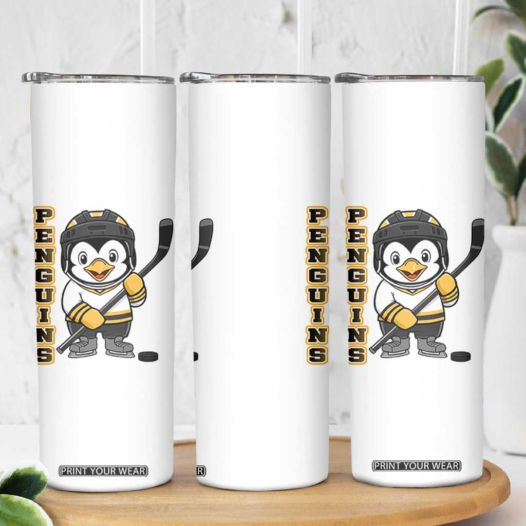 Funny Penguin Playing Ice Hockey Skinny Tumbler Gift For Kids TS12 Print Your Wear
