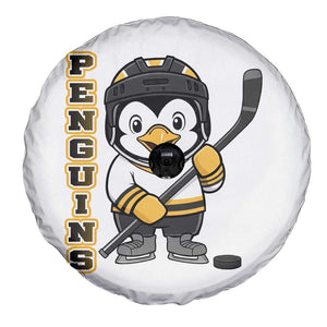 Funny Penguin Playing Ice Hockey Spare Tire Cover Gift For Kids TS12 Print Your Wear