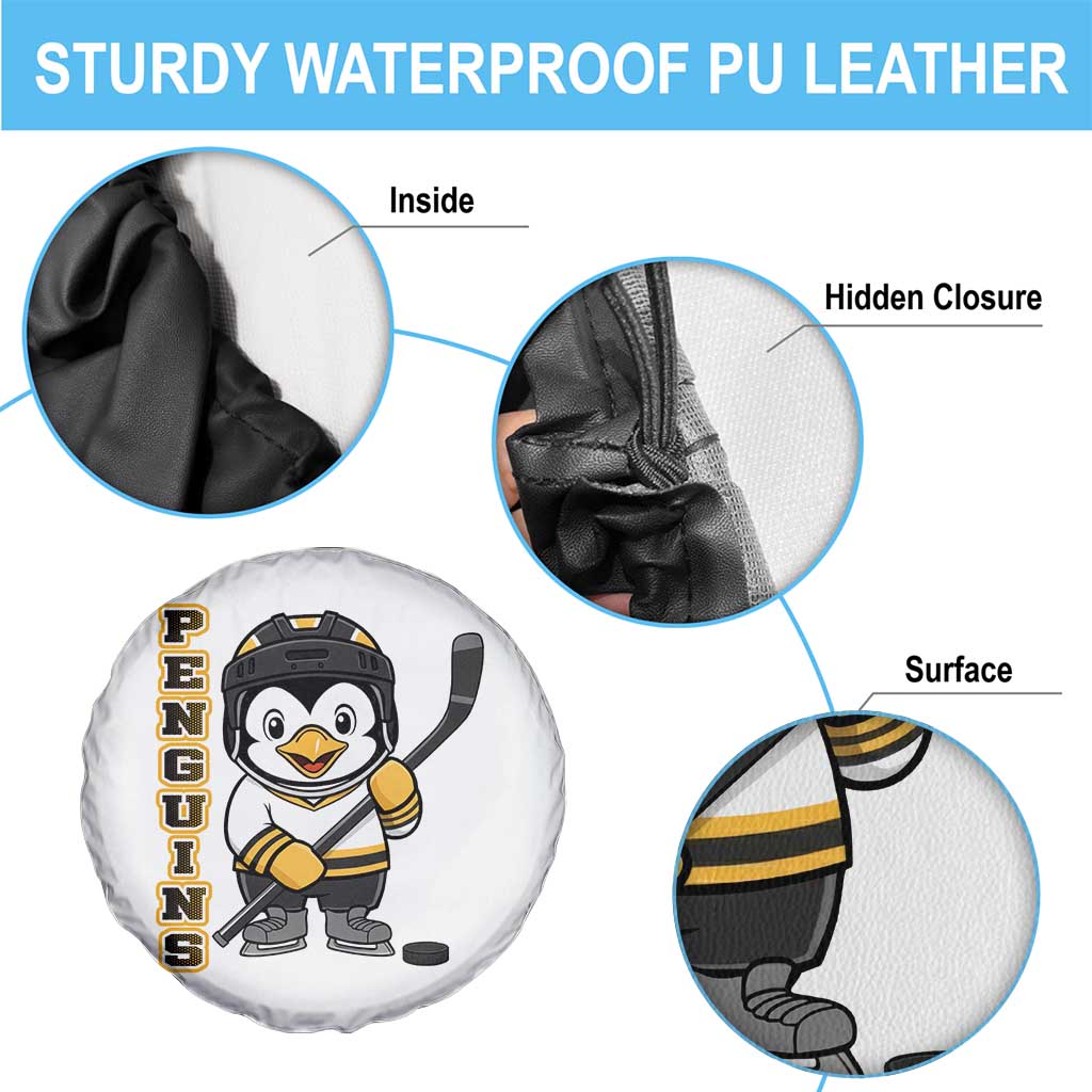 Funny Penguin Playing Ice Hockey Spare Tire Cover Gift For Kids TS12 Print Your Wear