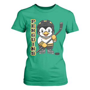 Funny Penguin Playing Ice Hockey T Shirt For Women Gift For Kids TS12 Irish Green Print Your Wear