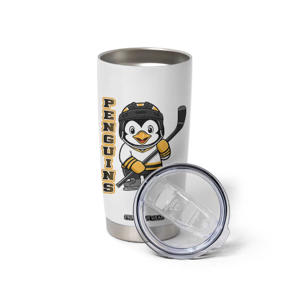 Funny Penguin Playing Ice Hockey Tumbler Cup Gift For Kids TS12 Print Your Wear