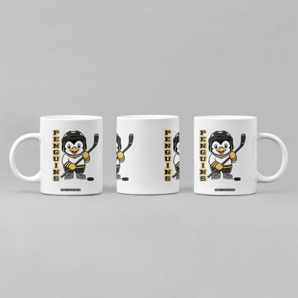 Funny Penguin Playing Ice Hockey Coffee Mug Gift For Kids TS12 Print Your Wear