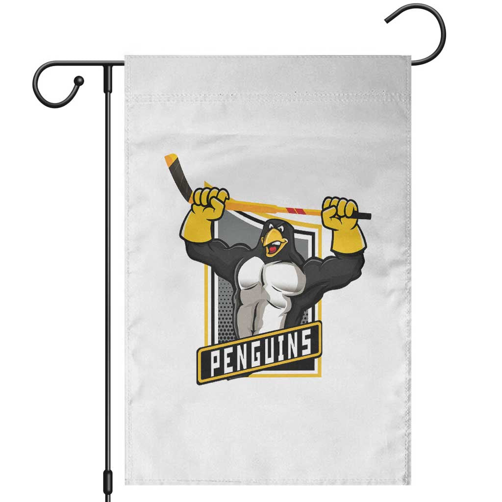 Funny Ice Hockey Player Gift Garden Flag Penguin Power TS12 White Print Your Wear