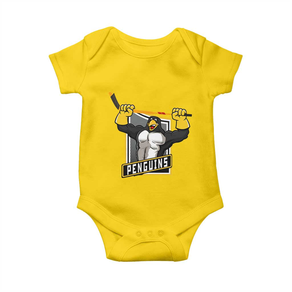 Funny Ice Hockey Player Gift Baby Onesie Penguin Power TS12 Daisy Print Your Wear