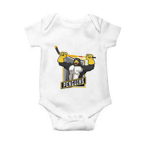 Funny Ice Hockey Player Gift Baby Onesie Penguin Power TS12 White Print Your Wear