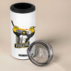 Funny Ice Hockey Player Gift 4 in 1 Can Cooler Tumbler Penguin Power TS12 Print Your Wear