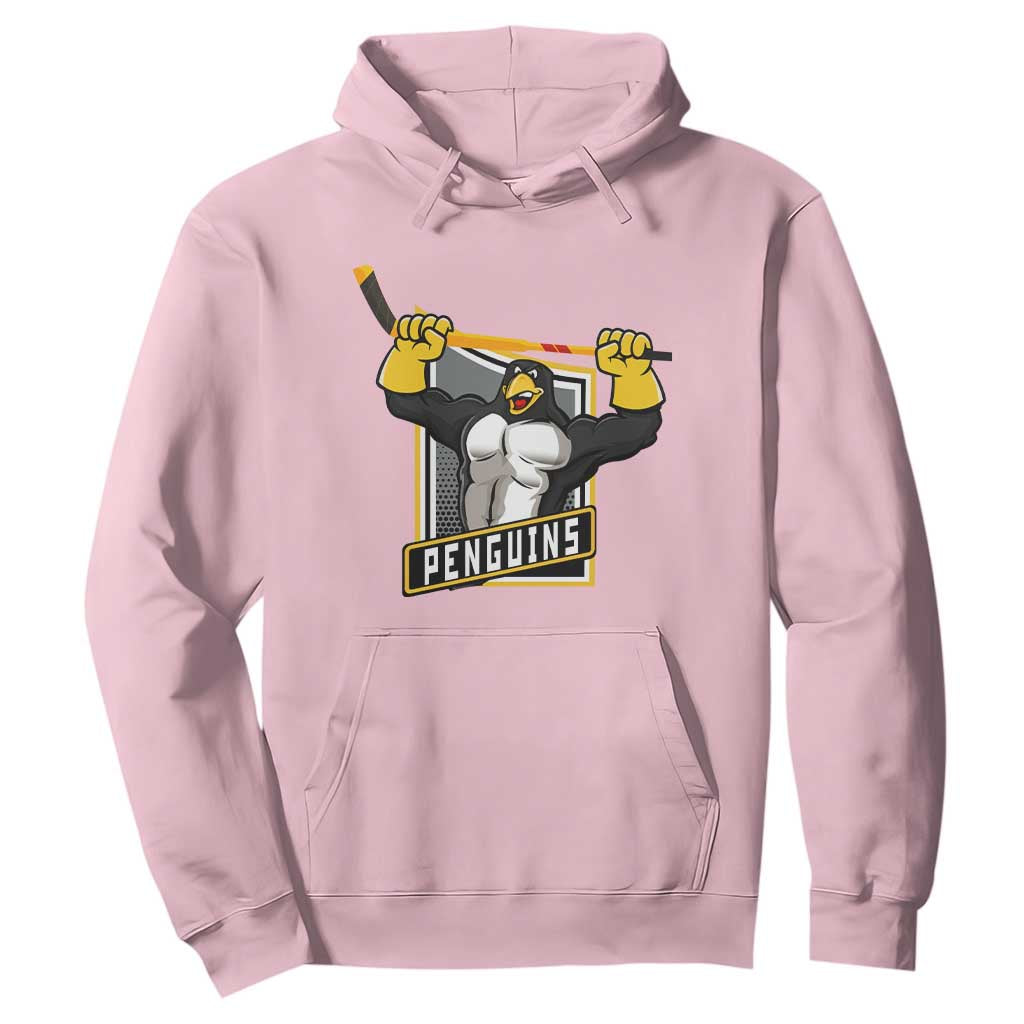 Funny Ice Hockey Player Gift Hoodie Penguin Power TS12 Light Pink Print Your Wear