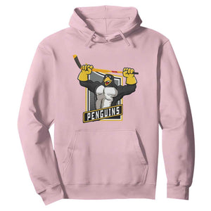 Funny Ice Hockey Player Gift Hoodie Penguin Power TS12 Light Pink Print Your Wear