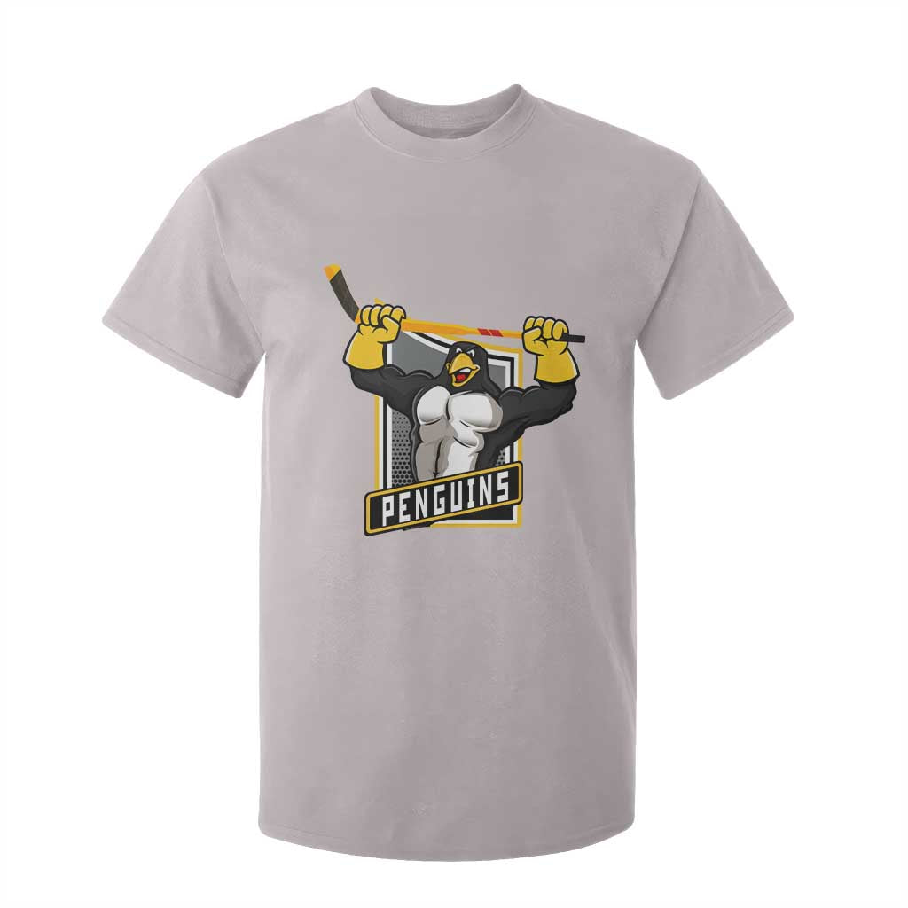 Funny Ice Hockey Player Gift T Shirt For Kid Penguin Power TS12 Ice Gray Print Your Wear