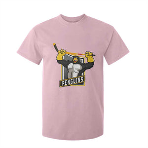 Funny Ice Hockey Player Gift T Shirt For Kid Penguin Power TS12 Light Pink Print Your Wear