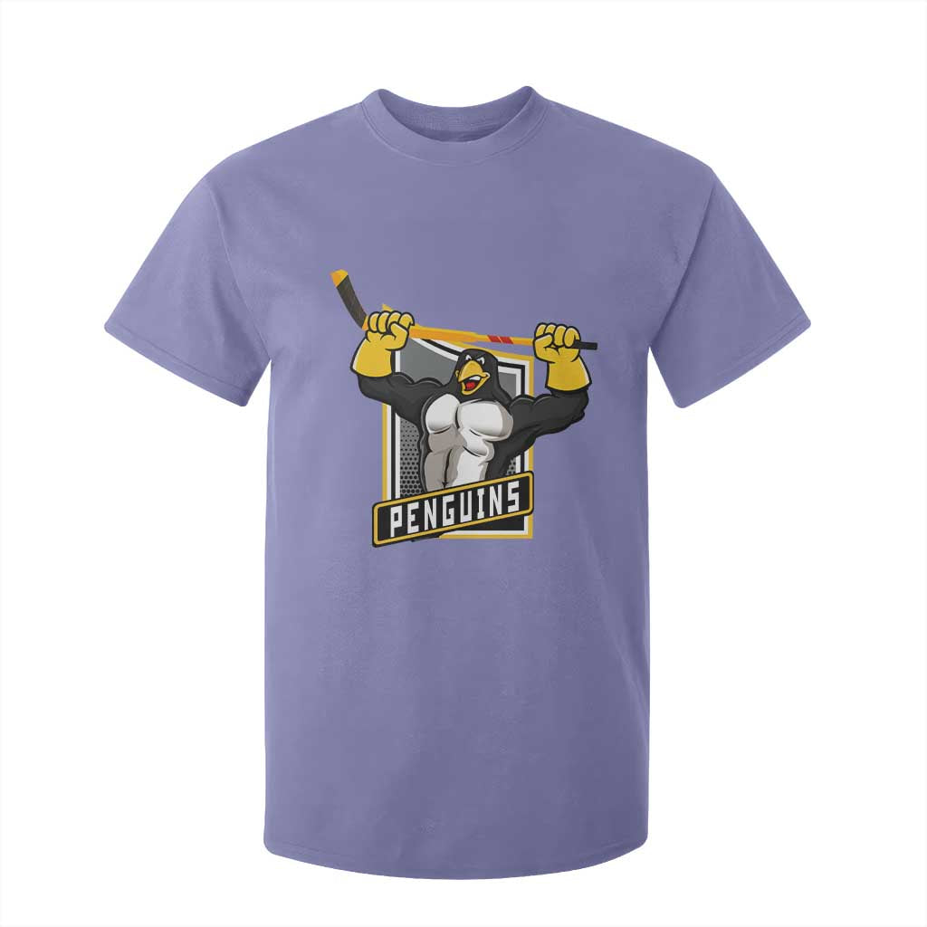 Funny Ice Hockey Player Gift T Shirt For Kid Penguin Power TS12 Violet Print Your Wear