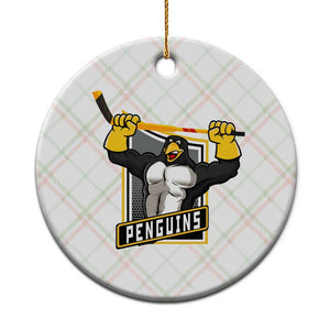 Funny Ice Hockey Player Gift Ceramic Ornament Penguin Power TS12 1pc Christmas Plaid Print Your Wear