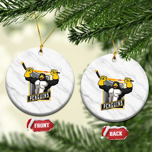Funny Ice Hockey Player Gift Ceramic Ornament Penguin Power TS12 1pc White Marble Print Your Wear