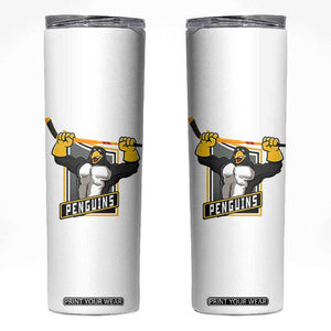 Funny Ice Hockey Player Gift Skinny Tumbler Penguin Power TS12 White Print Your Wear