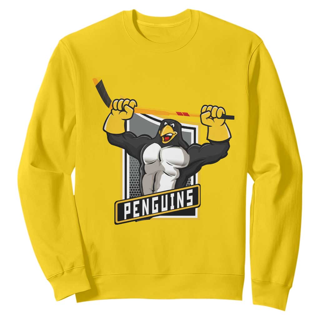 Funny Ice Hockey Player Gift Sweatshirt Penguin Power TS12 Daisy Print Your Wear