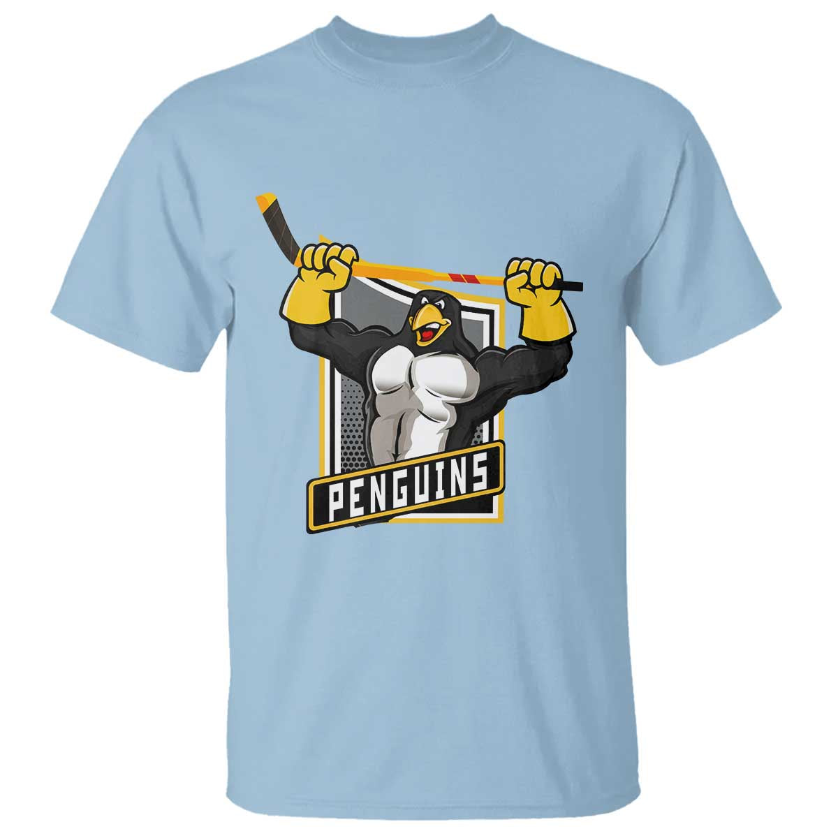 Funny Ice Hockey Player Gift T Shirt Penguin Power TS12 Light Blue Print Your Wear