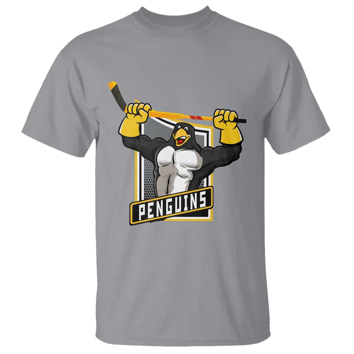 Funny Ice Hockey Player Gift T Shirt Penguin Power TS12 Sport Gray Print Your Wear