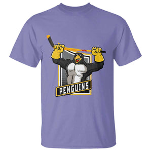 Funny Ice Hockey Player Gift T Shirt Penguin Power TS12 Violet Print Your Wear
