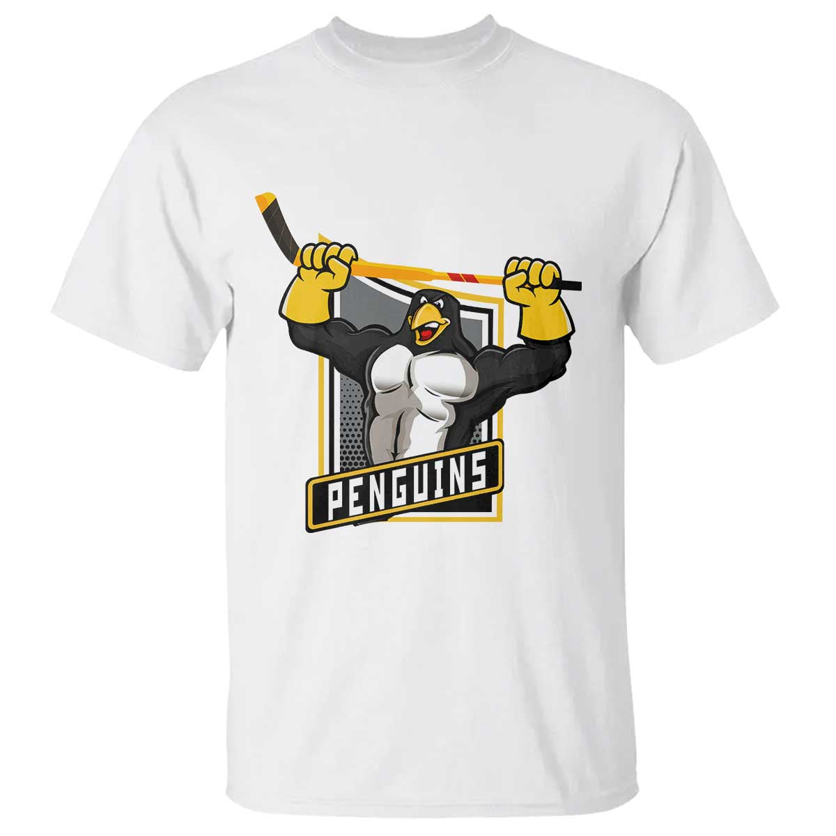 Funny Ice Hockey Player Gift T Shirt Penguin Power TS12 White Print Your Wear