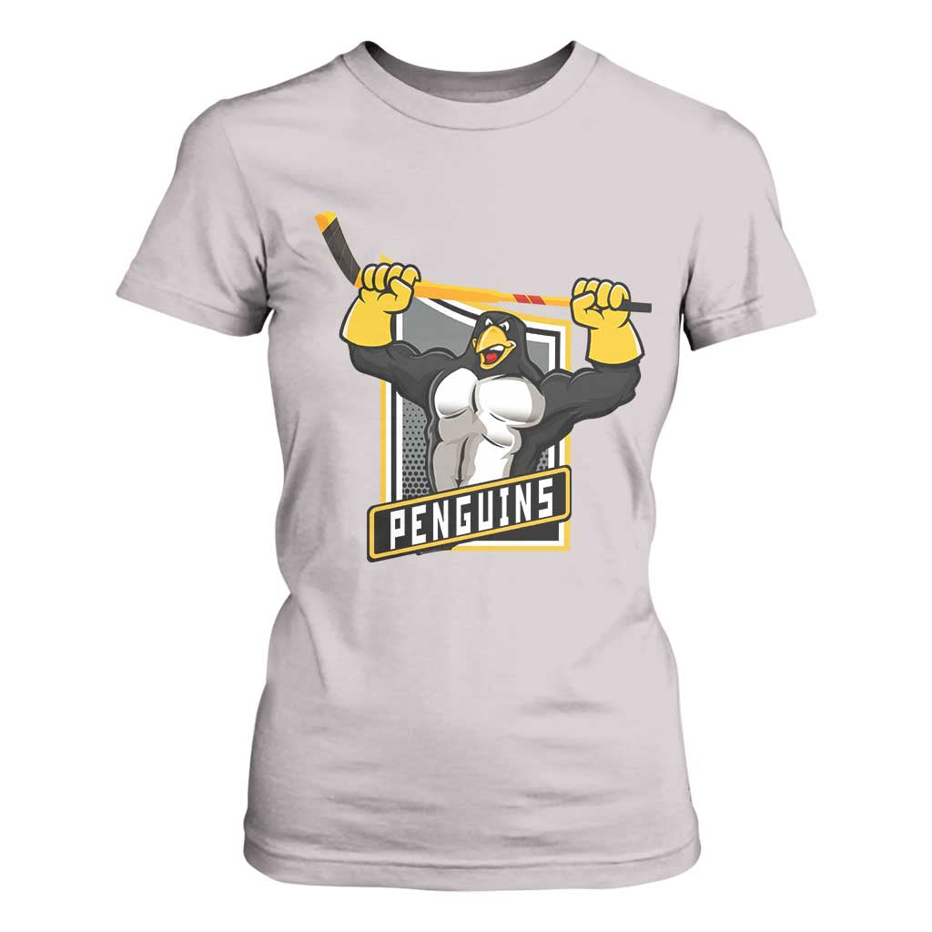 Funny Ice Hockey Player Gift T Shirt For Women Penguin Power TS12 Ice Gray Print Your Wear