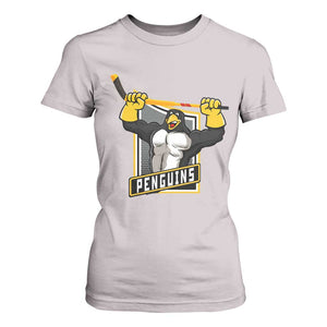Funny Ice Hockey Player Gift T Shirt For Women Penguin Power TS12 Ice Gray Print Your Wear