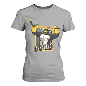 Funny Ice Hockey Player Gift T Shirt For Women Penguin Power TS12 Sport Gray Print Your Wear