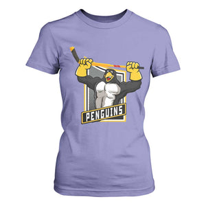 Funny Ice Hockey Player Gift T Shirt For Women Penguin Power TS12 Violet Print Your Wear