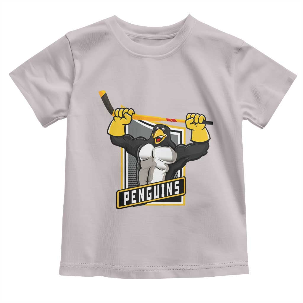 Funny Ice Hockey Player Gift Toddler T Shirt Penguin Power TS12 Ice Gray Print Your Wear