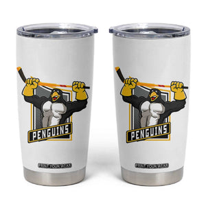 Funny Ice Hockey Player Gift Tumbler Cup Penguin Power TS12 White Print Your Wear