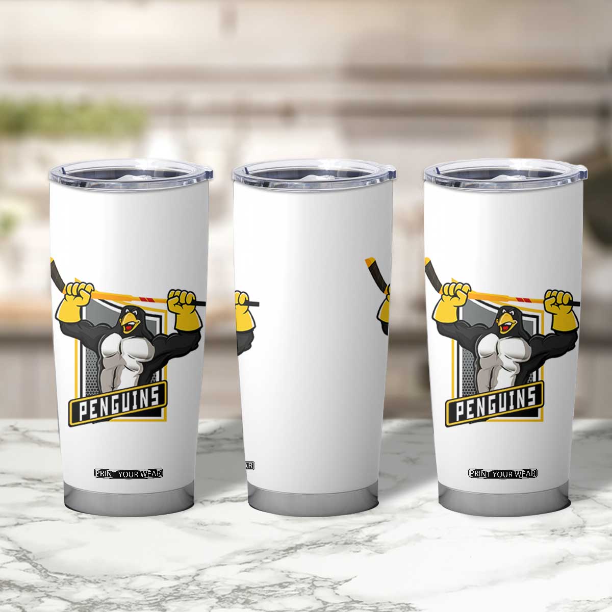 Funny Ice Hockey Player Gift Tumbler Cup Penguin Power TS12 Print Your Wear
